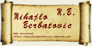 Mihajlo Berbatović vizit kartica